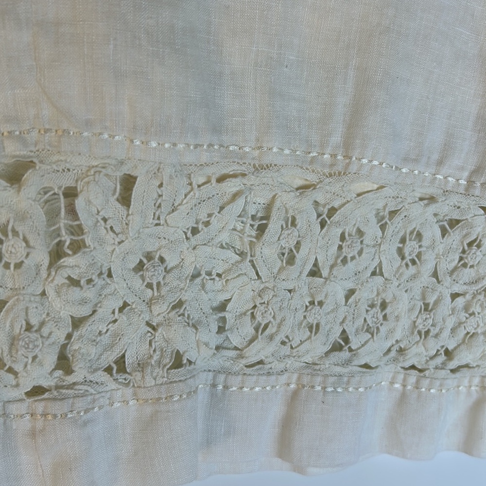 🌼3 for $15🌼 Debbie Shuchat 100% Linen Fully Lines Lace Cuff Wide Leg Pants